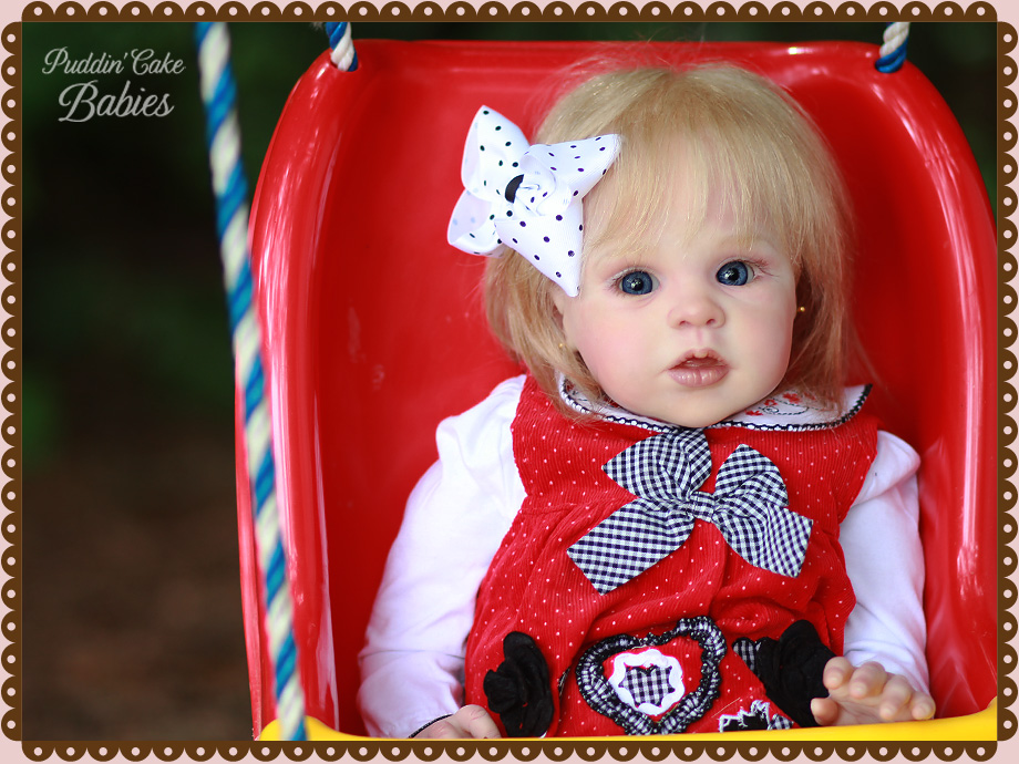 Sweet Blue Eyed Ruby Reborn By Puddin Cake Babies Ruby Is A Sweet Baby Girl With Fair Skin Tones That Compliment Her Beautiful Blonde Hair And Dark Blue Eyes