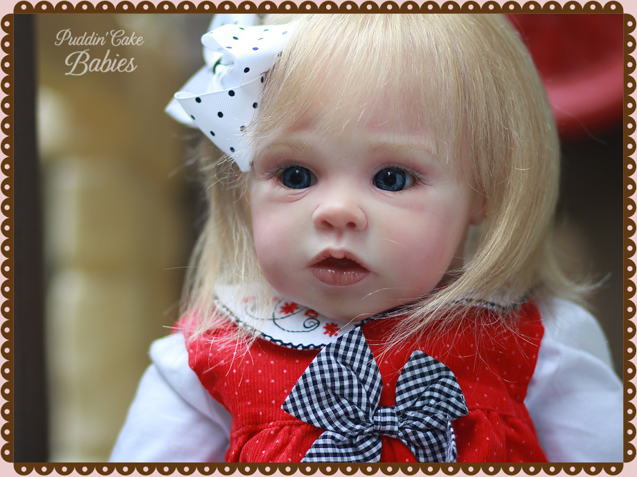 Sweet Blue Eyed Ruby Reborn By Puddin Cake Babies Ruby Is A Sweet Baby Girl With Fair Skin Tones That Compliment Her Beautiful Blonde Hair And Dark Blue Eyes